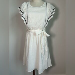 NWT BANANA REPUBLIC Ruffle Embroidered Mini Dress